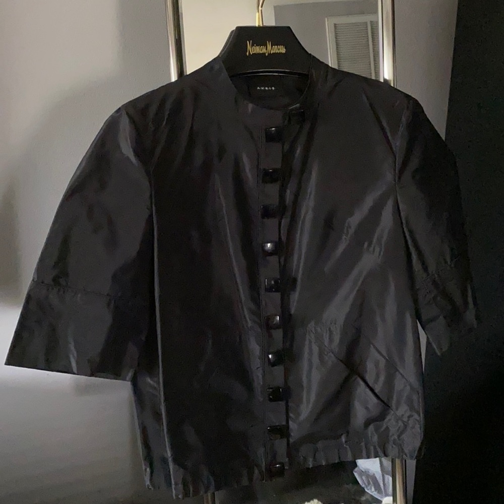 Black Akris silk Jacket with pockets